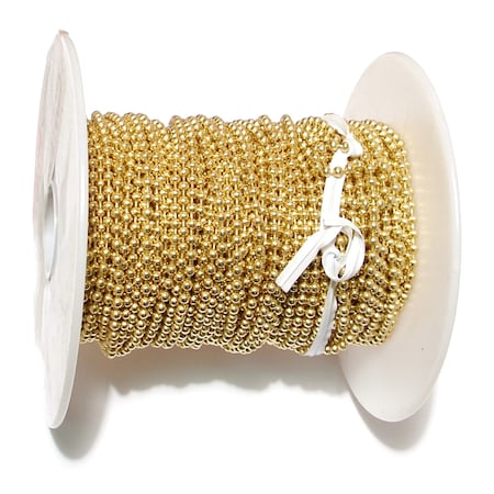 Midwest Fastener #3 x 100' Ball Chain Reel Brass 17602